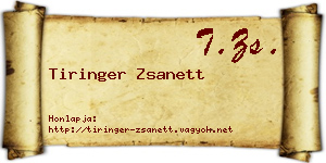Tiringer Zsanett névjegykártya