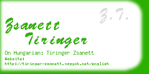 zsanett tiringer business card